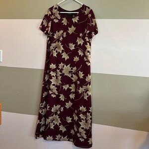 Liz Claiborne Floral Dress Burgundy